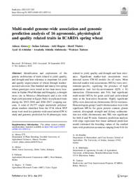 Multi-model genome-wide association and genomic prediction analysis of 16 agronomic, physiological and quality related traits in ICARDA spring wheat