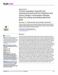 On-farm evaluation of growth and reproductive performances of Washera and Gumuz sheep in northwestern Ethiopia: Basics for setting up breeding objectives/ goals On-farm evaluation of growth and reproductive performances of Washera and Gumuz sheep in northwestern Ethiopia: Basics for setting up breeding objectives/ goals