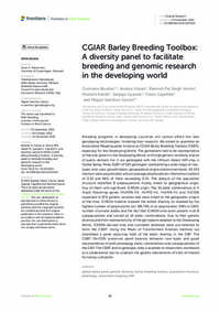 CGIAR Barley Breeding Toolbox: A diversity panel to facilitate breeding and genomic research in the developing world