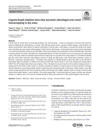 Legume-based rotations have clear economic advantages over cereal monocropping in dry areas