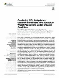 Combining QTL Analysis and Genomic Predictions for Four Durum Wheat Populations Under Drought Conditions Combining QTL Analysis and Genomic Predictions for Four Durum Wheat Populations Under Drought Conditions
