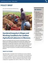 Gendered Inequity in Wages and Working Conditions for Landless Agricultural Labourers in Morocco. Gendered Inequity in Wages and Working Conditions for Landless Agricultural Labourers in Morocco.