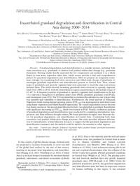 Exacerbated grassland degradation and desertification in Central Asia during 2000–2014 