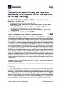 Genome-Wide Genetic Diversity and Population Structure of Tunisian Durum Wheat Landraces Based on DArTseq Technology