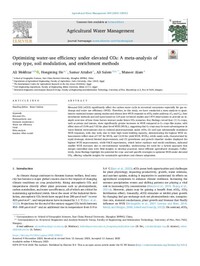 Optimizing water-use efficiency under elevated CO₂: A meta-analysis of crop type, soil modulation, and enrichment methods Optimizing water-use efficiency under elevated CO₂: A meta-analysis of crop type, soil modulation, and enrichment methods