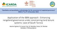 Application of the BBN approach: Enhancing rangeland governance under constraining land tenure systems: case of South Tunisia Application of the BBN approach: Enhancing rangeland governance under constraining land tenure systems: case of South Tunisia