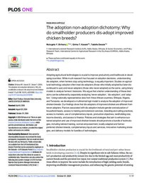 The adoption non-adoption dichotomy: Why do smallholder producers dis-adopt improved chicken breeds? The adoption non-adoption dichotomy: Why do smallholder producers dis-adopt improved chicken breeds?