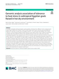 Genomic analysis association of tolerance to heat stress in subtropical Egyptian goats Raised in hot dry environment