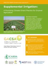 Supplemental Irrigation: A promising Climate-Smart Practice for Dryland Agriculture Supplemental Irrigation: A promising Climate-Smart Practice for Dryland Agriculture