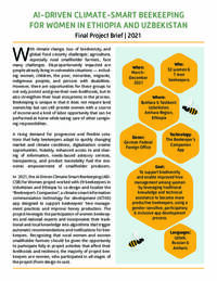 AI-Driven Climate Smart Beekeeping for Women | 2021 Project Report Brief