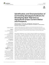 Identification and Characterization of Contrasting Genotypes/Cultivars for Developing Heat Tolerance in Agricultural Crops: Current Status and Prospects