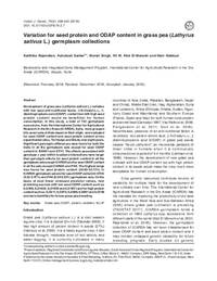 Variation for seed protein and ODAP content in grasspea (Lathyrus sativus L.) germplasm collections Variation for seed protein and ODAP content in grasspea (Lathyrus sativus L.) germplasm collections
