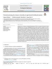 Towards assessing the resource criticality of agricultural livelihood systems Towards assessing the resource criticality of agricultural livelihood systems