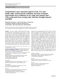 Comprehensive Gene Expression Analysis Of The Nac Gene Family Under Normal Growth Conditions, Hormone Treatment, And Drought Stress Conditions In Rice Using Near-Isogenic Lines (Nils) Generated From Crossing Aday Selection (Drought Tolerant) And Ir64 Comprehensive Gene Expression Analysis Of The Nac Gene Family Under Normal Growth Conditions, Hormone Treatment, And Drought Stress Conditions In Rice Using Near-Isogenic Lines (Nils) Generated From Crossing Aday Selection (Drought Tolerant) And Ir64