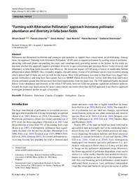 “Farming with Alternative Pollinators” approach increases pollinator abundance and diversity in faba bean fields “Farming with Alternative Pollinators” approach increases pollinator abundance and diversity in faba bean fields