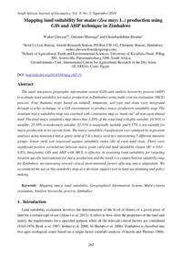 Mapping land suitability for maize (Zea mays L.) production using GIS and AHP technique in Zimbabwe Mapping land suitability for maize (Zea mays L.) production using GIS and AHP technique in Zimbabwe