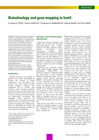 Biotechnology and gene mapping in lentil