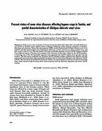 Present status of some virus diseases affecting legume crops in Tunisia, and partial characterization of Chickpea chlorotic stunt virus Present status of some virus diseases affecting legume crops in Tunisia, and partial characterization of Chickpea chlorotic stunt virus