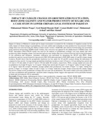Impact of Climate Change on Groundwater Fluctuation, Root Zone Salinity And Water Productivity of Sugarcane: A Case Study In Lower Chenab Canal System of Pakistan Impact of Climate Change on Groundwater Fluctuation, Root Zone Salinity And Water Productivity of Sugarcane: A Case Study In Lower Chenab Canal System of Pakistan