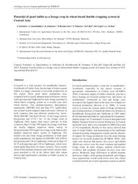 Potential of pearl millet as a forage crop in wheat-based double cropping system in Central Asia