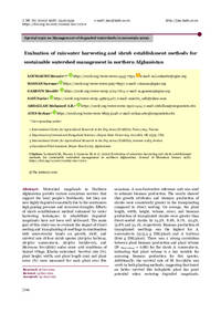 Evaluation of rainwater harvesting and shrub establishment methods for  sustainable watershed management in northern Afghanistan 