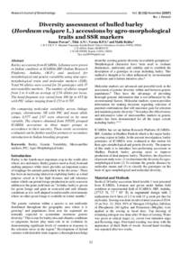 Diversity assessment of hulled barley (Hordeum vulgare L.) accessions by agro-morphological traits and SSR markers