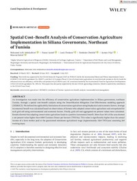 Spatial Cost–Benefit Analysis of Conservation Agriculture Implementation in Siliana Governorate, Northeast of Tunisia Spatial Cost–Benefit Analysis of Conservation Agriculture Implementation in Siliana Governorate, Northeast of Tunisia