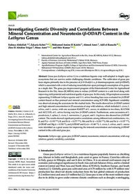 Investigating Genetic Diversity and Correlations Between Mineral Concentration and Neurotoxin (β-ODAP) Content in the Lathyrus Genus Investigating Genetic Diversity and Correlations Between Mineral Concentration and Neurotoxin (β-ODAP) Content in the Lathyrus Genus
