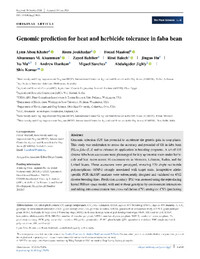 Genomic prediction for heat and herbicide tolerance in faba bean Genomic prediction for heat and herbicide tolerance in faba bean