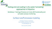 Surface runoff processes modeling Surface runoff processes modeling