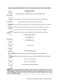 Spatio-temporal Distribution of Actual Evapotranspiration in the Indus Basin Irrigation System Spatio-temporal Distribution of Actual Evapotranspiration in the Indus Basin Irrigation System