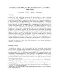 Water Productivity of Irrigated Wheat and Maize in the Karkheh River Basin of Iran Water Productivity of Irrigated Wheat and Maize in the Karkheh River Basin of Iran