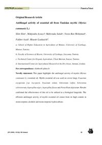 Antifungal activity of essential oil from Tunisian myrtle (Myrtus communis L.) Antifungal activity of essential oil from Tunisian myrtle (Myrtus communis L.)