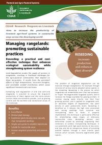 Managing rangelands: promoting sustainable practices: Reseeding: a practical and costeffective technique that enhances ecological sustainability while strengthening system resilience