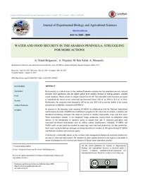 Water and Food Security in the Arabian Peninsula: Struggling for more actions Water and Food Security in the Arabian Peninsula: Struggling for more actions