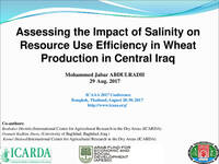 Assessing the Impact of Salinity on Resource Use Efficiency in Wheat Production in Central Iraq Assessing the Impact of Salinity on Resource Use Efficiency in Wheat Production in Central Iraq
