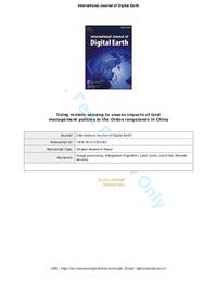 Using remote sensing to assess impacts of land management policies in the Ordos rangelands in China Using remote sensing to assess impacts of land management policies in the Ordos rangelands in China