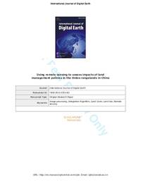 Using remote sensing to assess impacts of land management policies in the Ordos rangelands in China