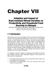 Adoption and Impact of Rust-resistant Wheat Varieties on Productivity and Household Food Security in Ethiopia Adoption and Impact of Rust-resistant Wheat Varieties on Productivity and Household Food Security in Ethiopia