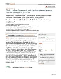 Priority regions for research on dryland cereals and legumes