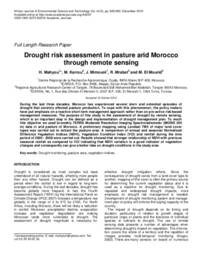 Drought risk assessment in pasture arid Morocco through remote sensing Drought risk assessment in pasture arid Morocco through remote sensing