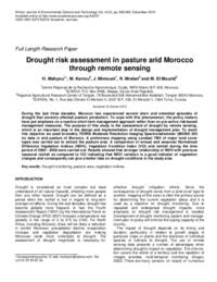 Drought risk assessment in pasture arid Morocco through remote sensing