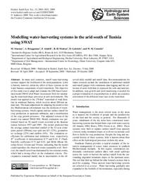 Modelling water-harvesting systems in the arid south of Tunisia using SWAT Modelling water-harvesting systems in the arid south of Tunisia using SWAT