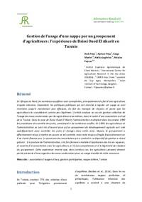 Gestion de l’usage d’une nappe par un groupement d’agriculteurs: l’expérience de Bsissi Oued El Akarit en Tunisie Gestion de l’usage d’une nappe par un groupement d’agriculteurs: l’expérience de Bsissi Oued El Akarit en Tunisie