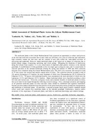 Initial Assessment of Medicinal Plants Across the Libyan Mediterranean Coast Initial Assessment of Medicinal Plants Across the Libyan Mediterranean Coast