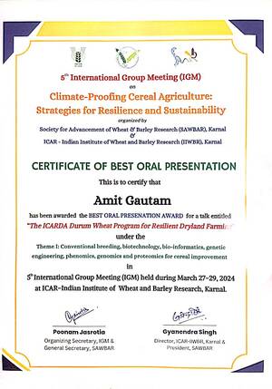 Certificate IGM Award Certificate IGM Award