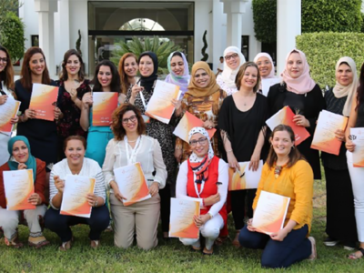 The first cohort of Fellows in the Arab Women Leaders in Agriculture fellowship program.