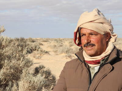 Amara B.S. is a pastoralist in Kebili/Southern Tunisia. For him and his peers, pastoralism in his home village is a way of life (Photo: Zied Idoudi/ICARDA)