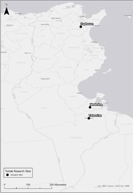 Regions of fieldwork, Tunisia Regions of fieldwork, Tunisia