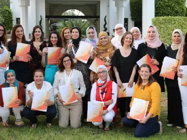 The first cohort of Fellows in the Arab Women Leaders in Agriculture fellowship program.